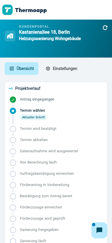 Mobiles Kundenportal mit Terminwahl